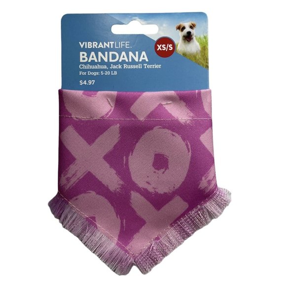 Vibrant Life Dog Bandana XS/S Pink XOXO 5-20 pounds NEW
